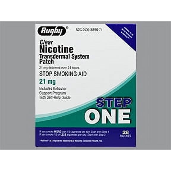 Rugby Nicotine Transdermal Patch, 21 mg, 28 Count