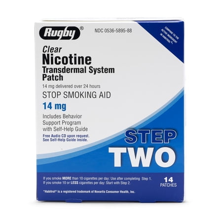 Rugby Nicotine Transdermal System Step 2 Patches 14mg 14/Box