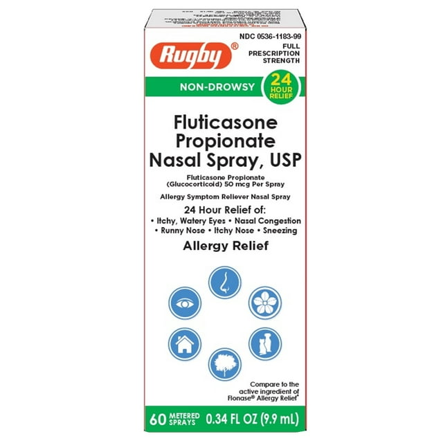 Rugby NonDrowsy Allergy Relief Nasal Spray, 60 Metered Sprays