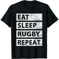 thumbnail image 1 of Rugby Player Eat Sleep Rugby Repeat Funny Rugby T-Shirt, 1 of 3