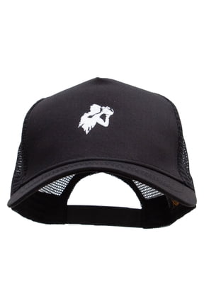 Rugby Player Five Panels Pro Style Trucker Mesh Cap - Black OSFM