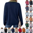 thumbnail image 1 of Rugby Polo Shirts Women 2026 V Neck Button Down Long Sleeve Striped Tops Collared Plus Size Blouses Spring Fall Winter Navy XXL, 1 of 8