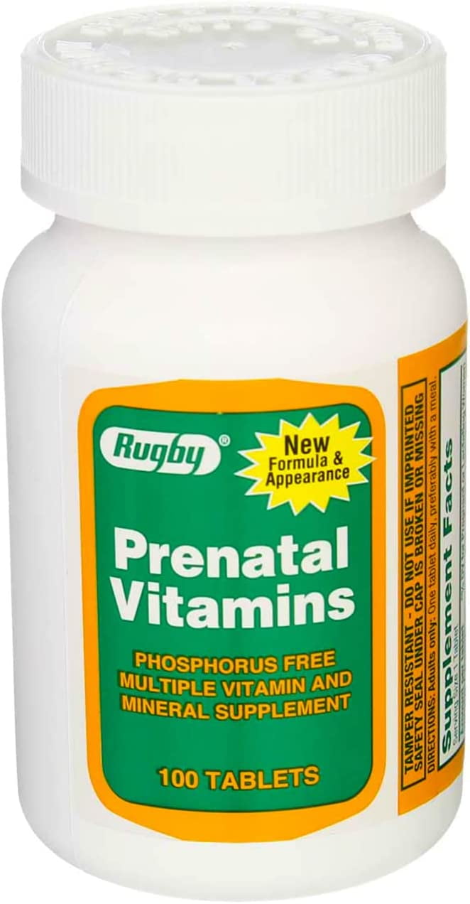 Rugby Prenatal Vitamins 100 Ct Pre Natal Multivitamin for Women