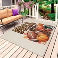 thumbnail image 1 of Rugby Pumpkin Fall Outdoor Rug for Patio/Deck/Porch, Non-Slip Large Area Rug 4 x 6 Ft, Thanksgiving Botanical Autumn Leaf Rustic Indoor Outdoor Rugs Washable Area Rugs, Camping Rug Carpet Runner, 1 of 8