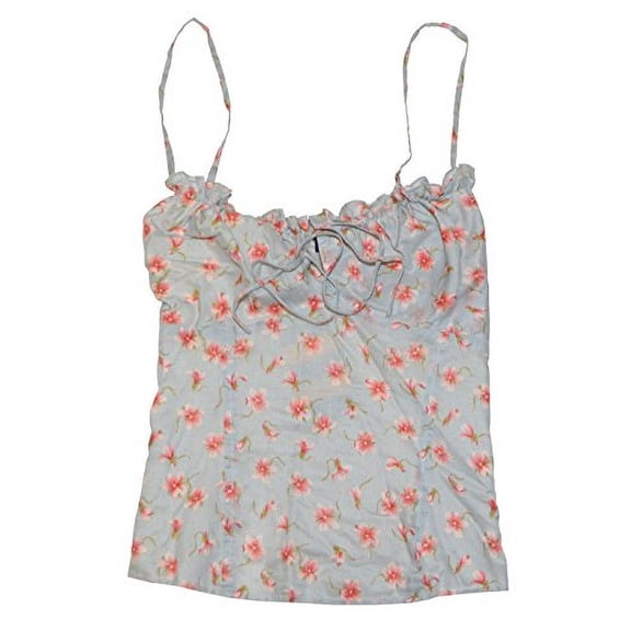 rugby ralph lauren women thin straps floral print top (6, silver)