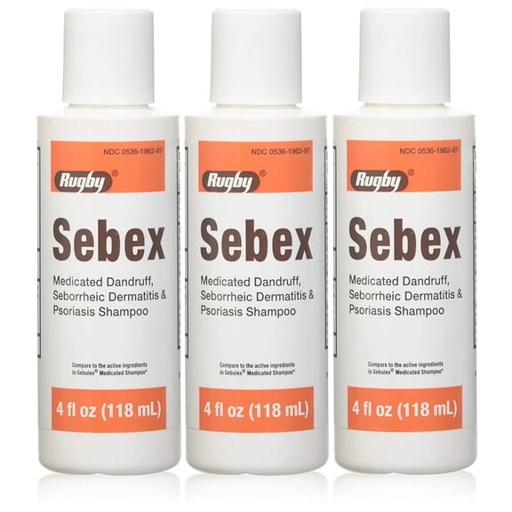 Rugby Sebex Liquid Medicated Dandruff Shampoo - 4 Oz, 3 Pack