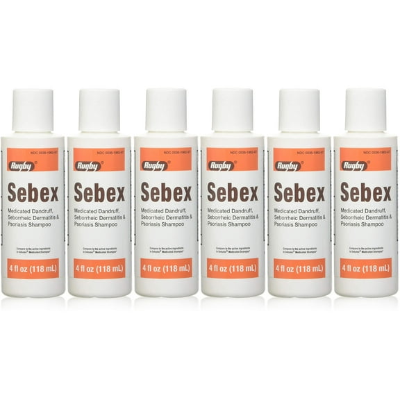 Sebex Medicated Dandruff Shampoo Generic for Sebulex - 4 oz, (Pack of 6)