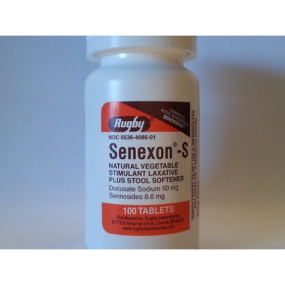 Rugby Senexon-S Docusate Sodium Stool Softener Tablets, Orange, 50 mg, 100 Count