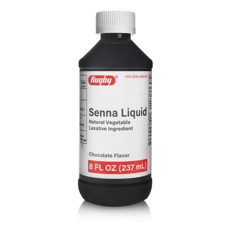 Rugby Senna Liquid Natural Vegetable Laxative (to Relieve Constipation), Chocolate Flavor, 8 oz