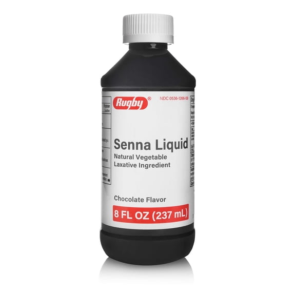 Rugby Senna Liquid Natural Vegetable Laxative (to Relieve Constipation), Chocolate Flavor, 8 oz