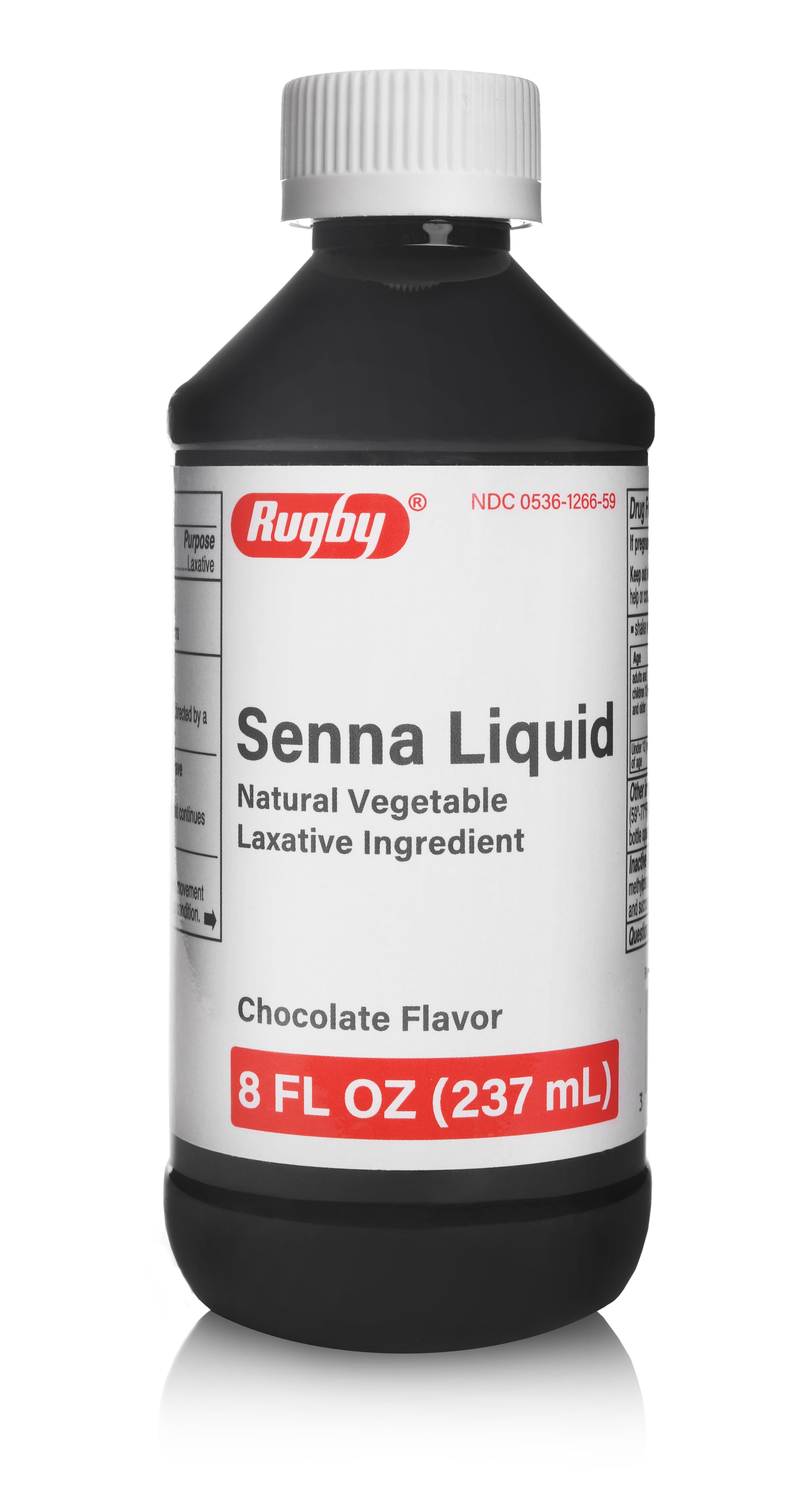Rugby Senna Liquid Natural Vegetable Laxative (to Relieve Constipation), Chocolate Flavor, 8 oz