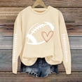 thumbnail image 1 of Rugby Shirt Women Football Sweatshirts Long Sleeve Crew Neck Sports Mom Must Have Basic Tee Rugby Shirt Pullover Sweaters Comfort Hoodie Hiking Oversized Soccer Tops Loose Fit Fall Clothes Gift Beige, 1 of 7