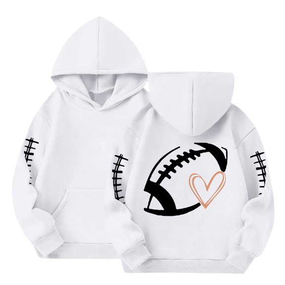 Rugby Shirt Women Football Sweatshirts Sunday Funday Shirt Workout Tops Pullover Hoodies Soccer Tops Long Sleeve Baggy Hoodie Fall Tops Game Day Sweatshirts Rugby Shirt Football Season Gift White