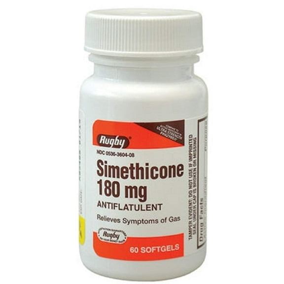 Rugby Simethicone Softgel Capsules for Gas Relief, 180Mg, Orange