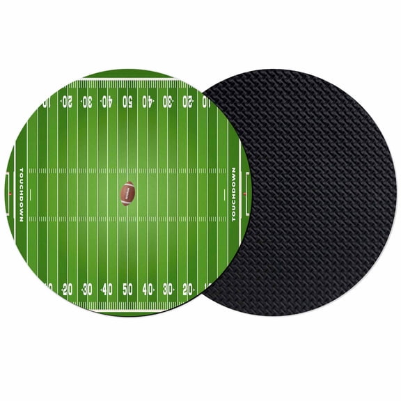 Rugby Sport Coasters Set of 2, Soft Absorbent Coasters for Drinks, American Football Field Stadium Non-Slip Cup Coaster Mat with Rubber Bottom for Home Kitchen Desk Coffee Bar Table Decor 4"