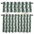 thumbnail image 1 of Rugby Sport Kitchen Curtains Valances and Tiers Set of 3 Vintage Dark Green White Striped Classic Abstract Tier Curtains and Valance with Rod Pocket for Small Windows, 27.5"x36", 1 of 9