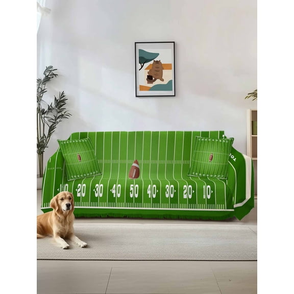 Rugby Sport Sofa Cover Blanket Couch Covers for Armchair Cushion,Couch Sofa Silpcover with Tassel,Living Room Bedroom Throw Towel Blanket Covers for Pets American Football Field Stadium S 71"x91"