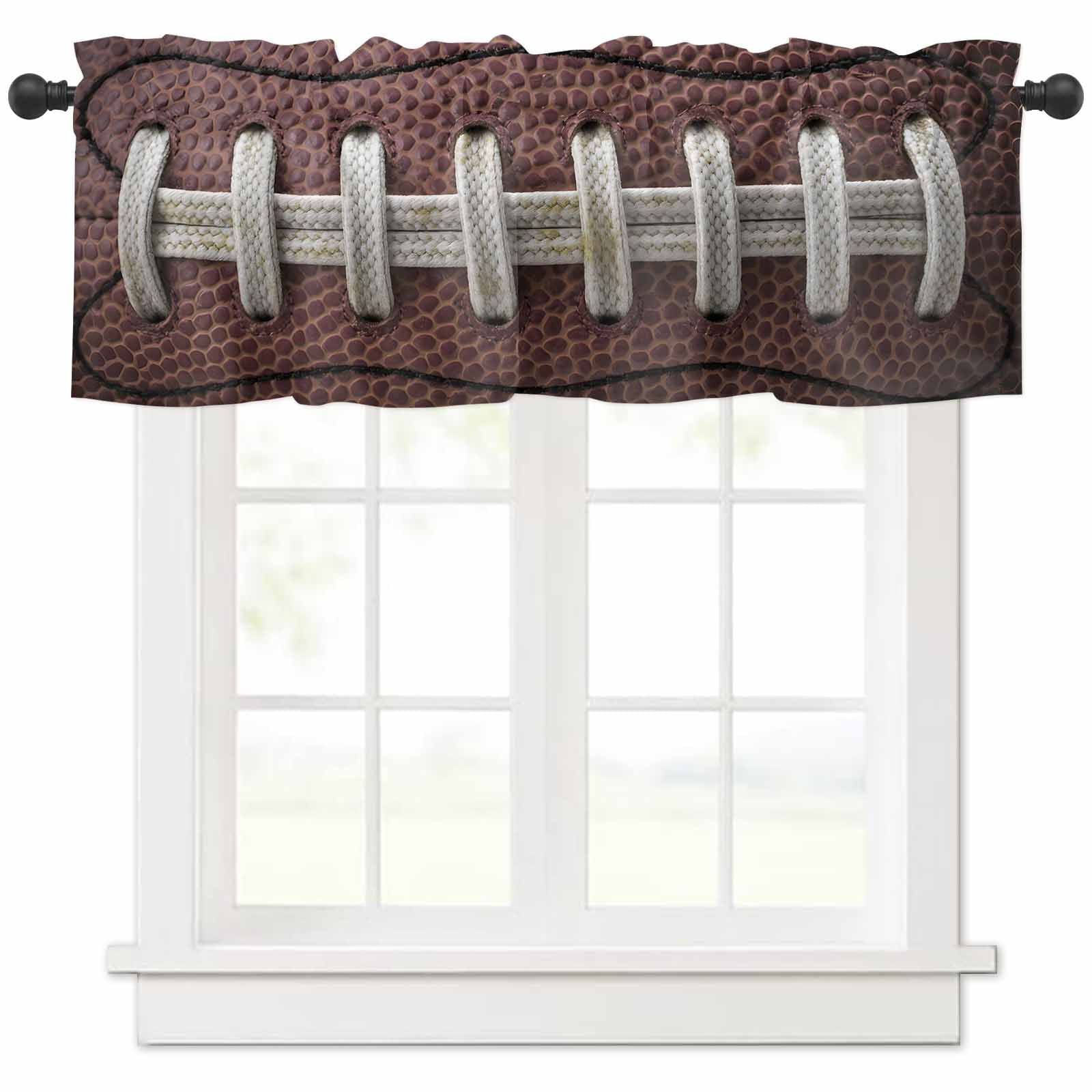 PRETTY COUNTRY CURTAINS RED&IVORY CHECK VALANCE 81WX13L