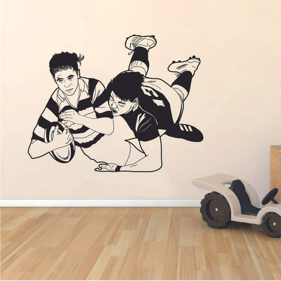 Rugby Sports Player Silhouette Sports Cannonball Rugby Game Sport Sports Wall Sticker Vinyl Decal Home Decor For Home Room Home Living Room Bedroom Decoration Sticker Decal Size (20x20 inch)