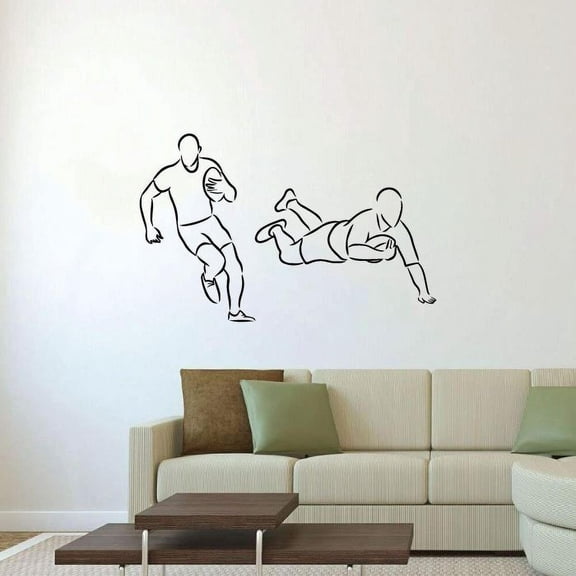 Rugby Sports Playing Rugby Quote Wall Sticker Room Vinyl Wall Art Decals Sport Activities/ Rugby Fitness Inspiration Training Home Gym Vinyl Stickers Motivational Wall Art Decoration Size (8x10 inch)