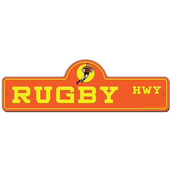 Rugby Street Sign | Indoor/Outdoor | Funny Home Decor for Garages, Living Rooms, Bedroom, Offices | SignMission personalized gift