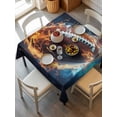 thumbnail image 1 of Rugby Tablecloth Square Table Cloth 54x54, Waterproof Outdoor Table Cloth Covers Decorative Table Protector, Football Flame Modern Abstract Art Washable Table Cover for Kitchen Dinning Party, 1 of 8