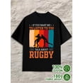 thumbnail image 1 of Rugby Talk T-Shirt men 180G 100% Cotton black Retro Unisex Shirt Short Sleeve tshirts Vintage Unisex Shirt Graphic Tee tshirts Classic Unisex Shirt Cotton tshirts, 1 of 7