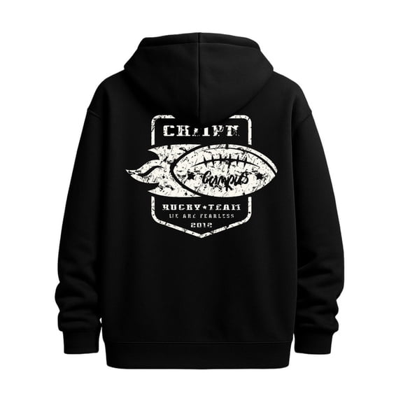 Rugby Team 2012 sweatshirt men's graphic hoodies black Solid Color Design Long Sleeve Casual Hooded Sweatshirt Everyday Styling Everyday & Formal Wear funny Trendy Unisex hoodie