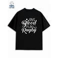thumbnail image 1 of Rugby Tee men 180G 100% Cotton black Original Unisex Shirt Cotton tshirts Funny Unisex Shirt Graphic Tee tshirts Fashion Unisex Shirt Crewneck tshirts Retro Unisex Shirt Short Sleeve tshirts, 1 of 7