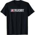 thumbnail image 1 of Rugby Text with USA Flag Rugby Fan Apparel T-Shirt, 1 of 2