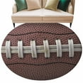 thumbnail image 1 of Rugby Texture Washable Area Rug&nbsp;5 ft Usa Sport Soft Round&nbsp;Rugs for Living Room, Non Slip Carpet for Bedroom&nbsp;Entryway Dining Room, 1 of 9