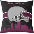 thumbnail image 1 of Rugby Throw Pillow Cover Boys Football Pillow Cover 16x16 Inch American Football City Cushion Cover for Kids Men Youth Ball Game Sports Decorative Accent Pillow Case, Black, 1 of 6