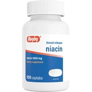 Rugby Timed-Release Niacin 1000mg Captabs for Adults, 100 Count Pack of 1