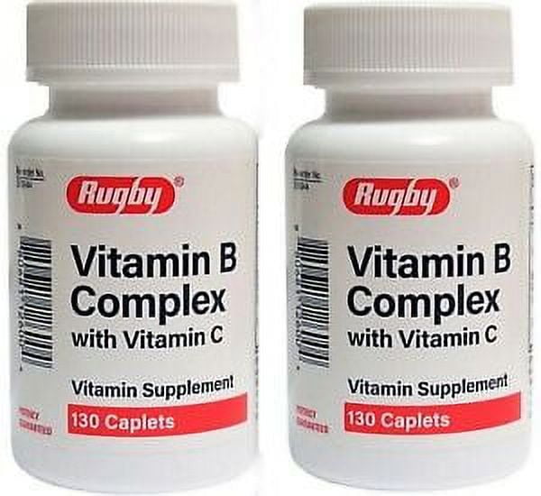 Rugby Total B COMPLEX Plus Vitamin C 130ct Caplets ( 2 Pack ) - Walmart.com