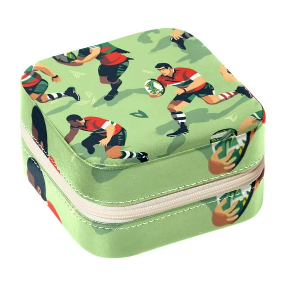 Rugby Travel Portable Square Earring Organizer with Decorative Box – Travel Organizer, Necklace Holder – for Girls and Women