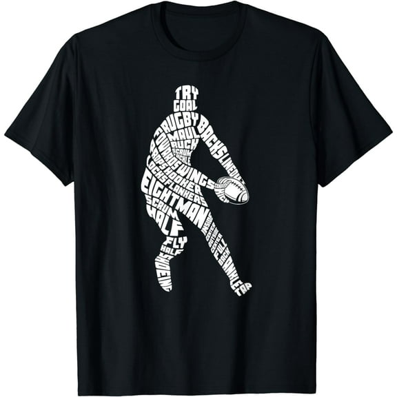 Rugby Typography Word Art T-Shirt
