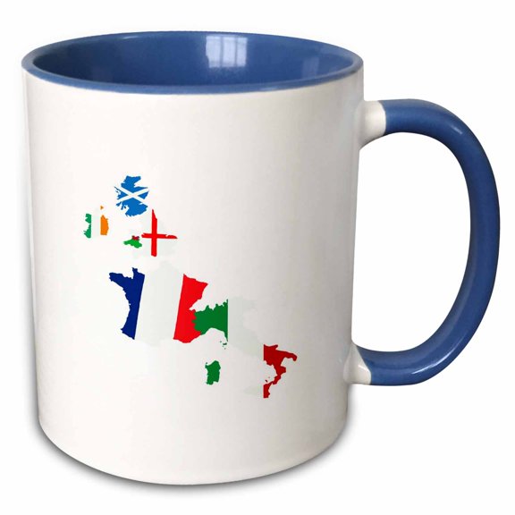 3drose, Rugby Union Fan, 11oz Two-tone Blue Mug