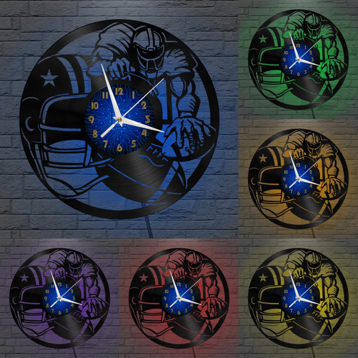 Rugby Vinyl Wall Clock, Vinyl Record Clock Wall Art Silent & Non ...