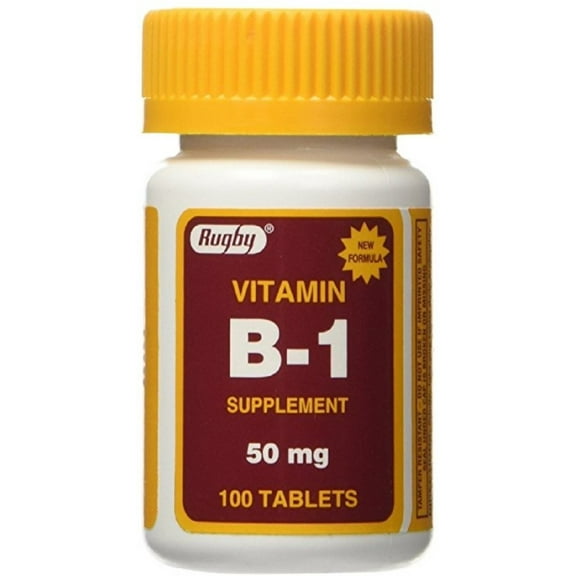 Rugby Vitamin B-1 Tablets, 50 mg, 100 Count