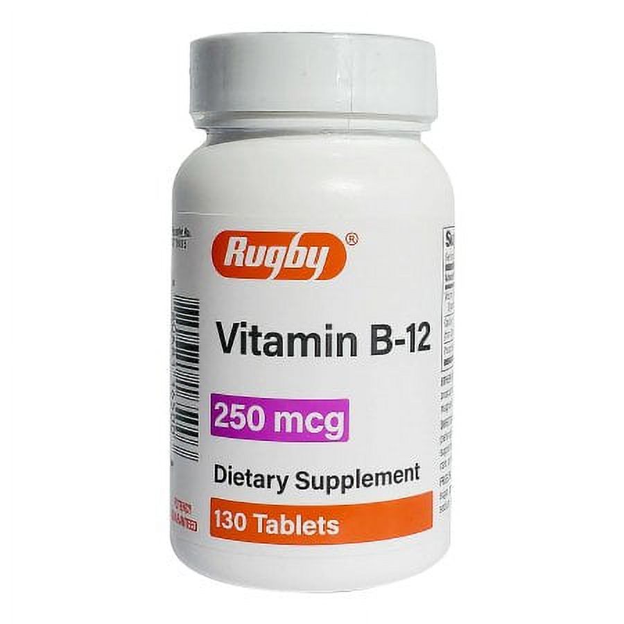 Rugby Vitamin Supplement Vitamin B12 250 mcg Strength Tablet 130 per