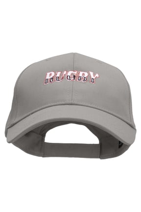Rugby Word Embroidered Low Profile Structured Cap - Grey OSFM