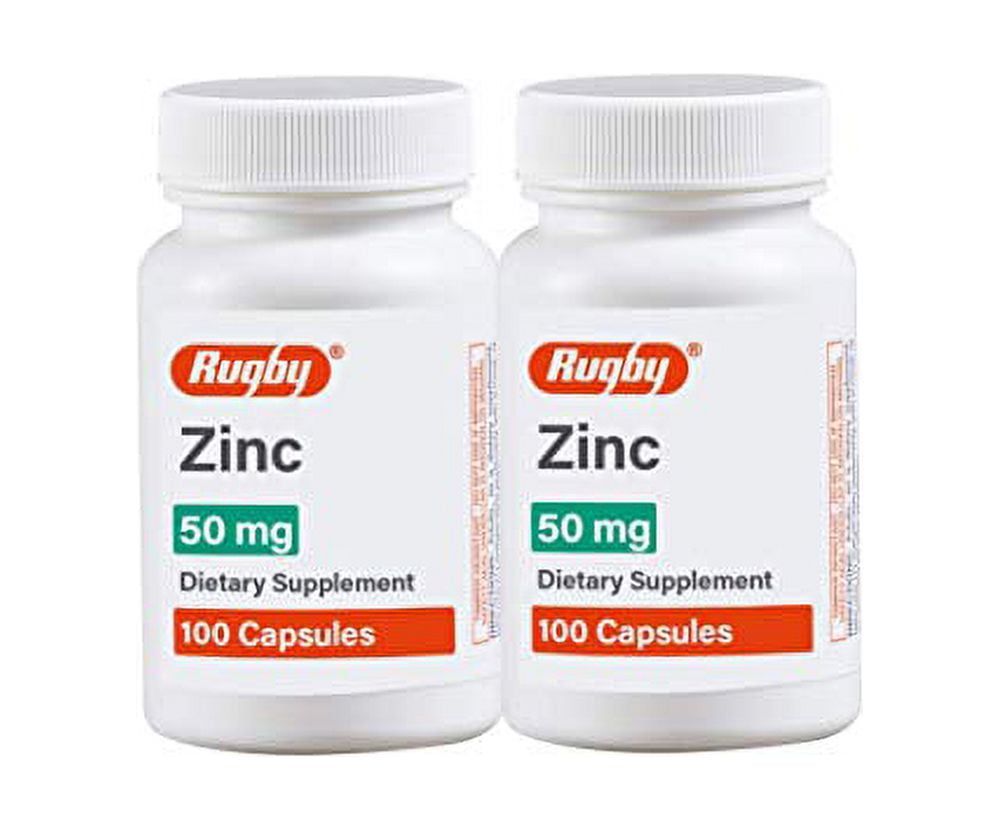 Rugby Zinc 50 mg 100 Count Capsules (Pack of 2)