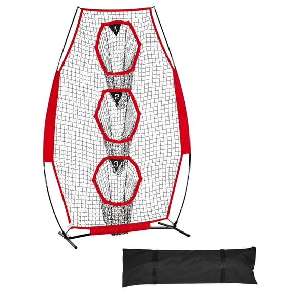 Rugby throwing net 8x4 feet, 5 target pockets, training net with suitcase, precision coach