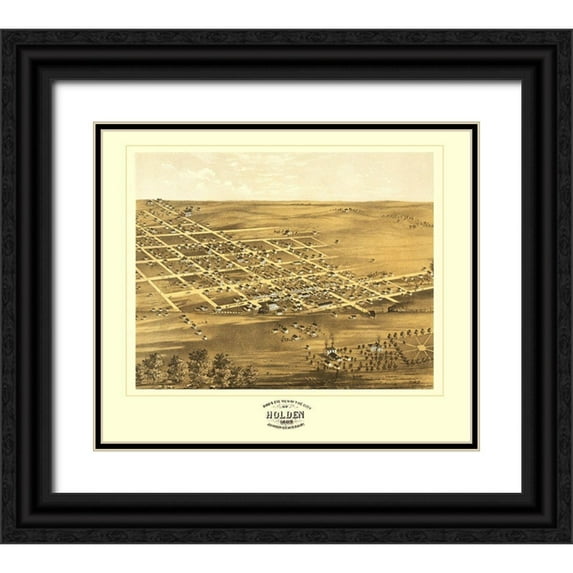 Ruger 13x12 Black Ornate Wood Framed with Double Matting Museum Art Print Titled - Holden Missouri - Ruger 1869
