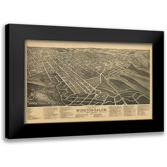 Ruger 14x10 Black Modern Framed Museum Art Print Titled - Winston Salem North Carolina - Ruger 1891