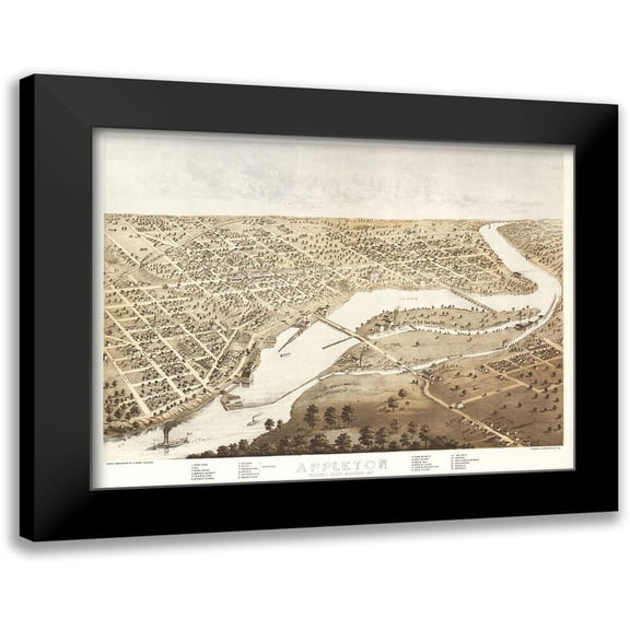 Ruger 14x12 Black Modern Framed Museum Art Print Titled - Appleton Wisconsin - Ruger 1867