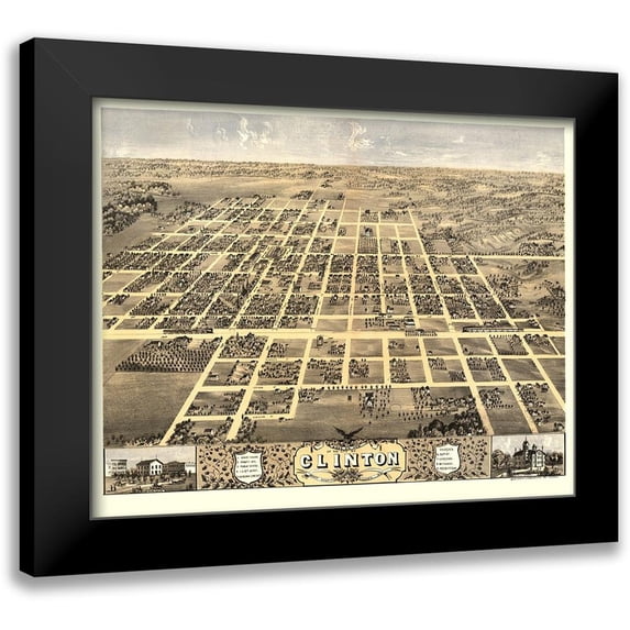 Ruger 14x12 Black Modern Framed Museum Art Print Titled - Clinton Illinois - Ruger 1869
