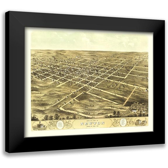 Ruger 14x12 Black Modern Framed Museum Art Print Titled - Newton Iowa - Ruger 1868