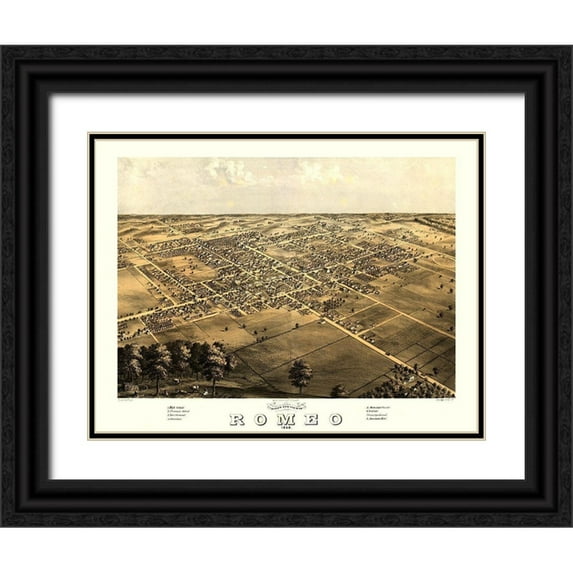 Ruger 14x12 Black Ornate Wood Framed with Double Matting Museum Art Print Titled - Romeo Michigan - Ruger 1868