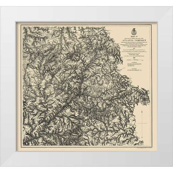 Ruger 16x15 White Modern Wood Framed Museum Art Print Titled - Atlanta Campaign IV - Ruger 1864